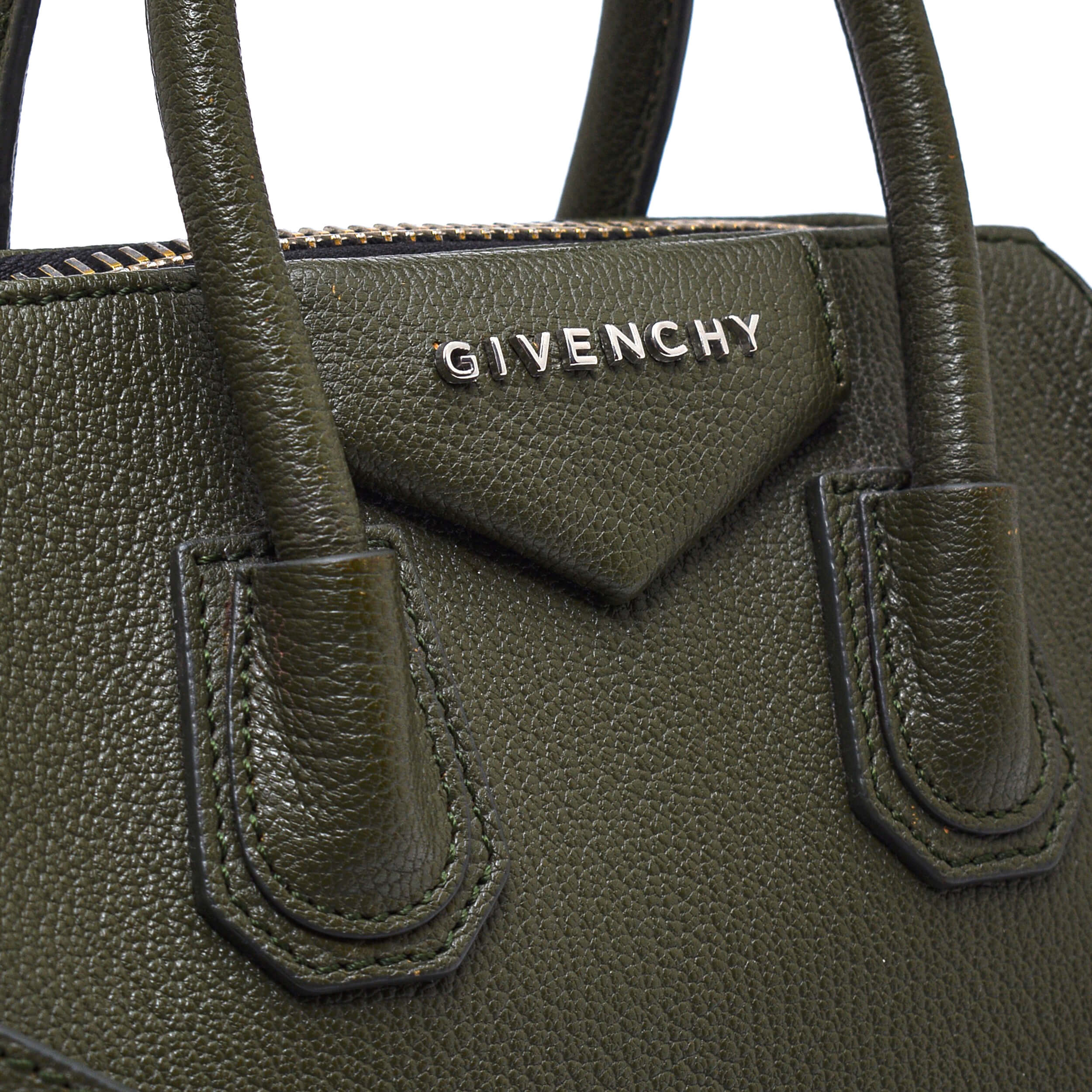 Givenchy - Khaki Leather Nano Antigona Nano Bag